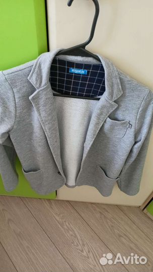 Пиджак текстильный школьный р. 134 + 2 рубашки