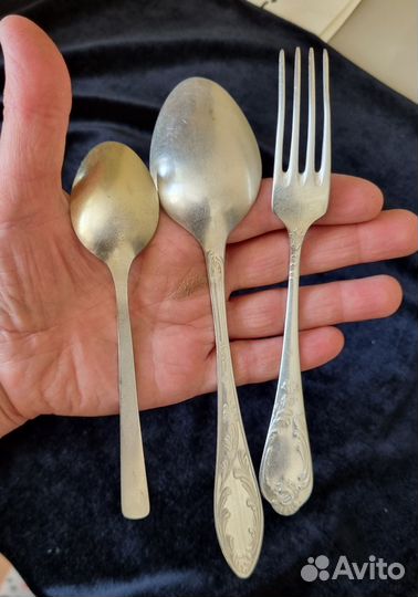 Ложка вилка мельхиор СССР