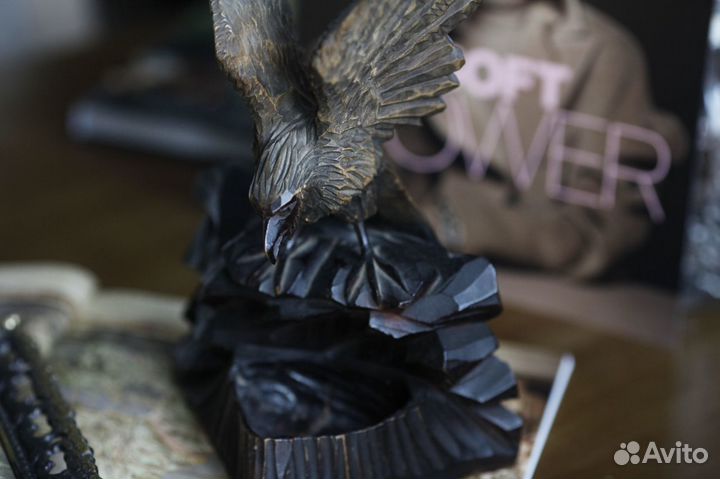 Старинная деревянная скульптура Орёл (50-е) Редкая