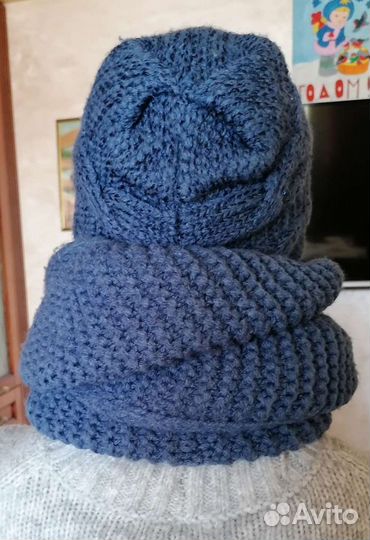 Зимняя шапка и снуд женский