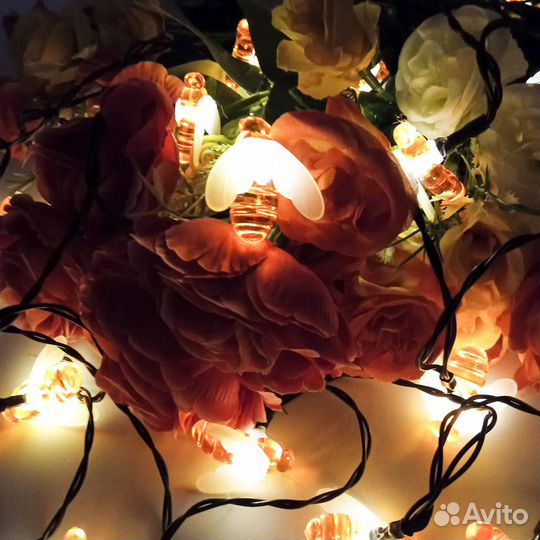 Гирлянда садовая пчёлки, на солнечной зарядке