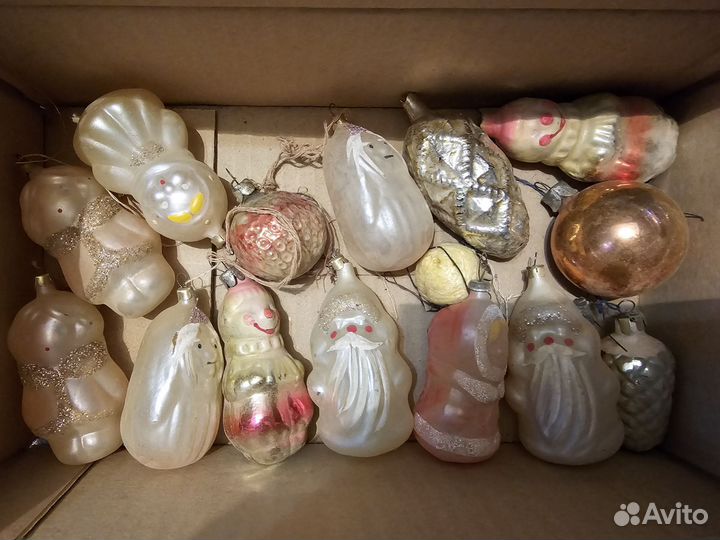 Елочные игрушки СССР советские стеклянные