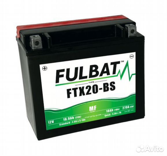 Аккумулятор fulbat FTX20-BS / YTX20-BS MF