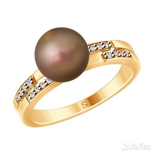 Кольцо серебро позолоченное