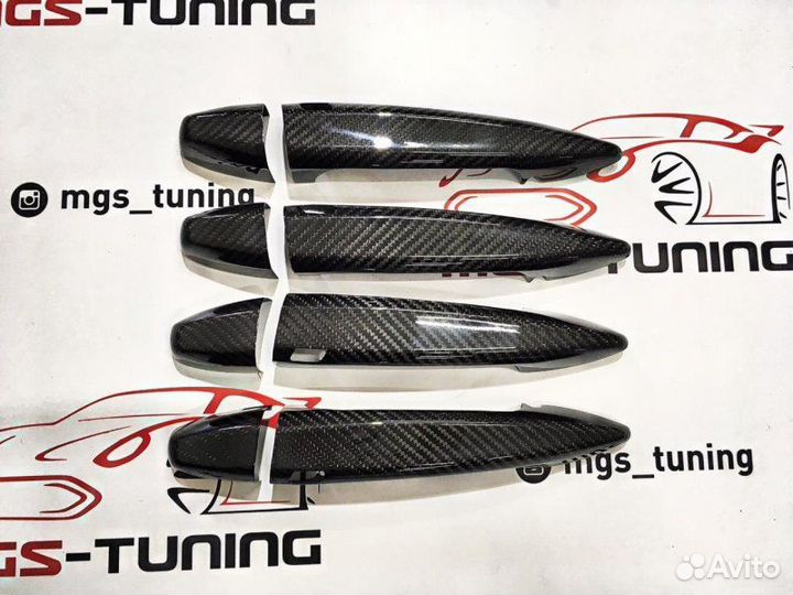 Накладки на ручки дверей карбон BMW X5/6