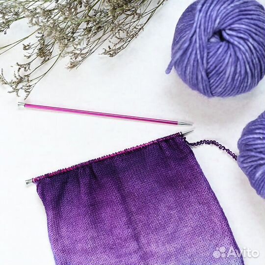 47293 Спицы прямые Zing 2,5мм/35см, алюминий, гран