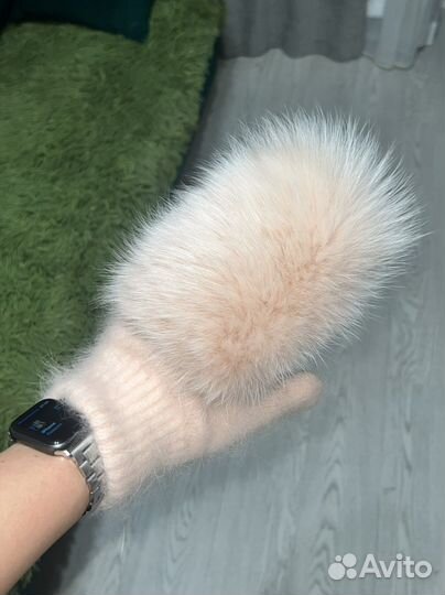 Варежки натур. Мех песец
