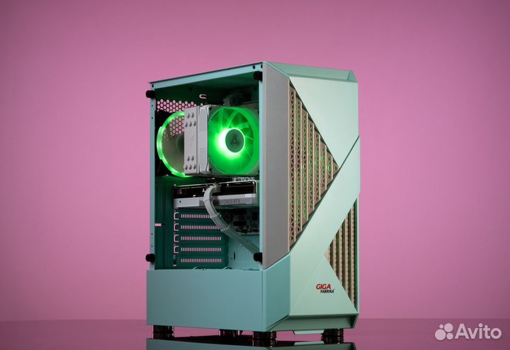 Игровой пк fear104 GTX 1660 Ti 6GB б.у. xeon E5-2660 V3 Evesky firerose F3-A green