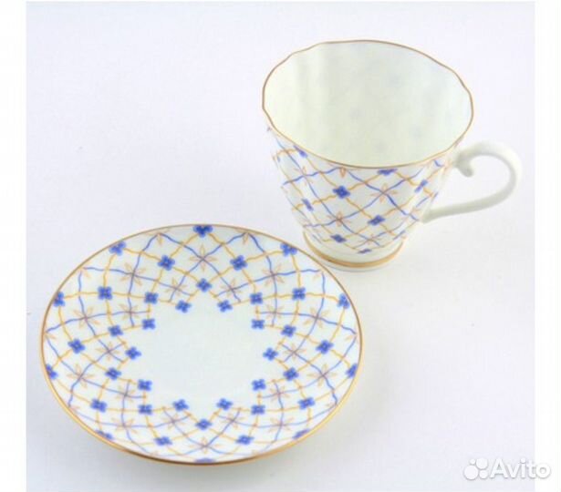 Чайная пара императорский фарфор, Гвоздика ретро