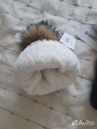 Шапочка зимняя в тёмно-синем цвете