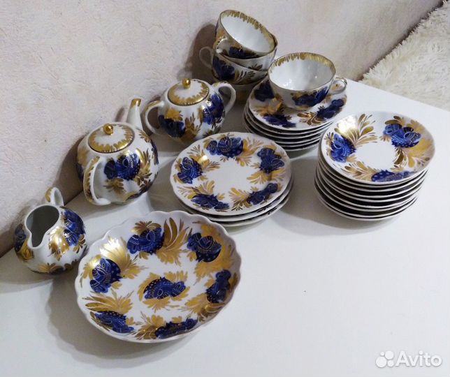 Сервиз лфз Райский сад (синяя птица)