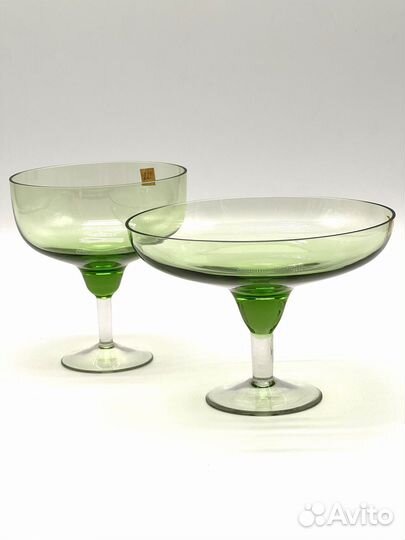 Креманка,зеленое стекло,Жигалкина Л.С.ссср