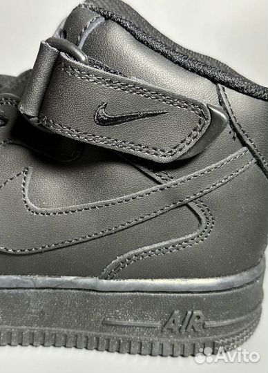 Кроссовки Nike Air Force 1 Mid Black Люкс