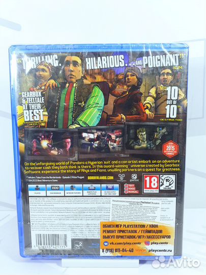 Диск для PS4 Tales From the Borderlands Новый