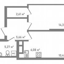 2-к. квартира, 45,3 м², 6/32 эт.