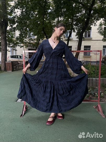 Платье макси в клетку