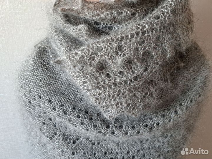 Косынка пуховая. Полушалок теплый ажурный. Новый