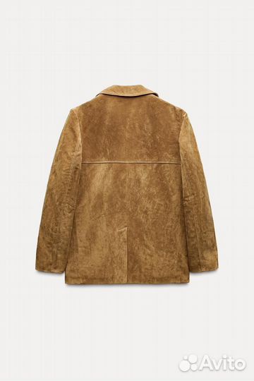 Zara пиджак из натуральной замши