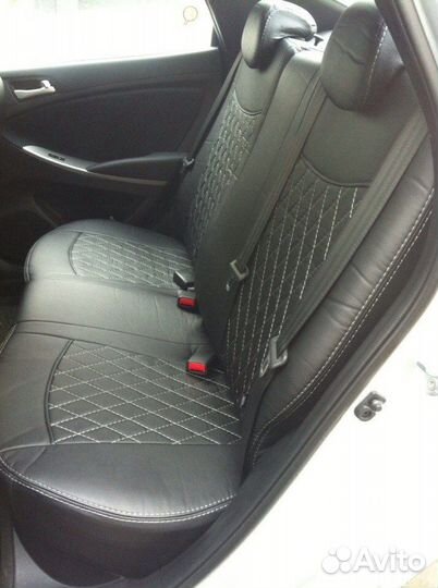 Авто Чехлы Черные в Ромб