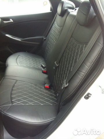 Авто Чехлы Черные в Ромб