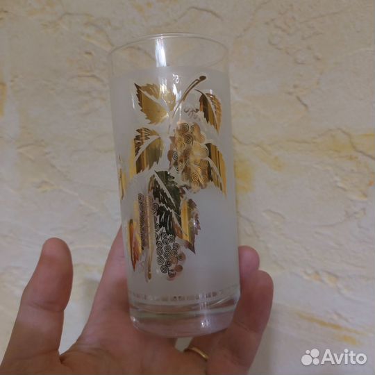 Стаканы матовые золото 6 шт