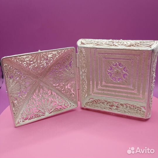 Шкатулка серебро казаковская филигрань