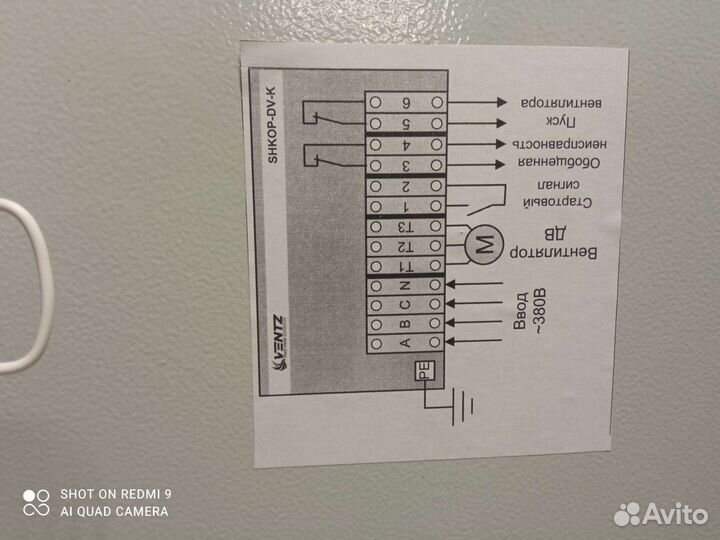 Щит управления вентиляцией