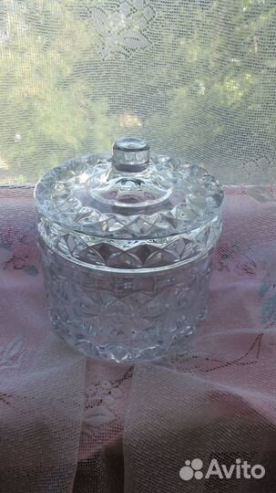 Хрустальная шкатулка с крышкой большая