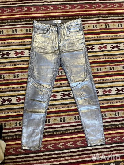 Джинсы серебряные