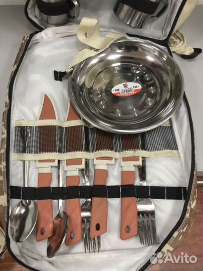 Рюкзак для пикника с посудой на 4 персоны 45*30*20