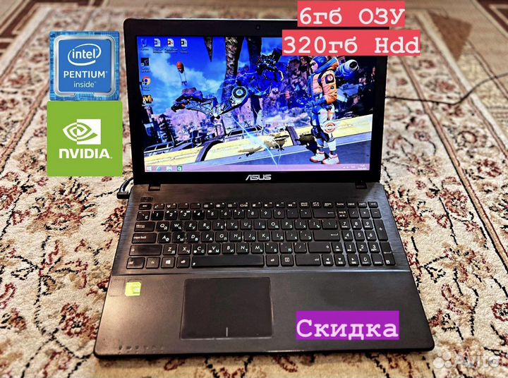 Игровой Ноутбук Asus GeForce GT 710m/intel/6гб