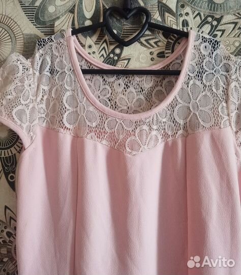 Летнее платье пыльная роза 44 46