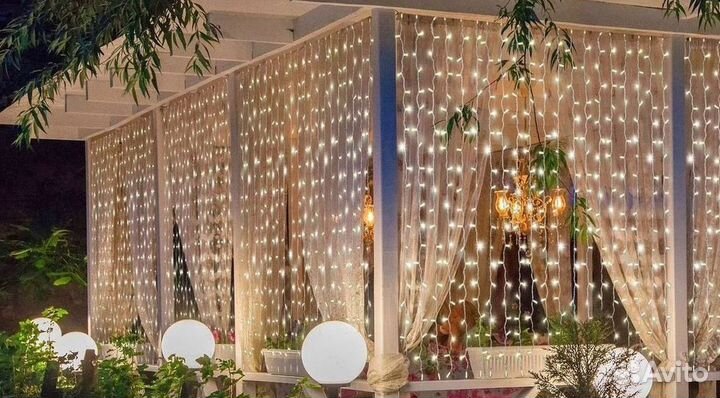 Гирлянда уличная занавес новая