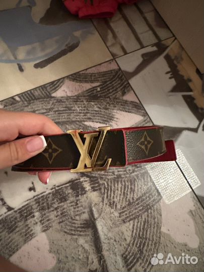 Ремень louis vuitton из канвы и кожи