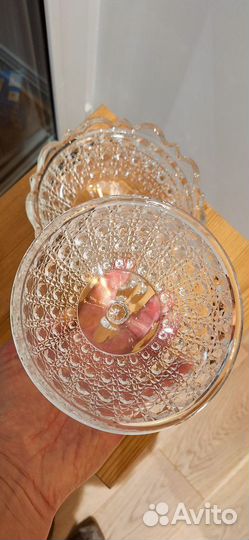 Хрустальная конфетница с крышкой СССР