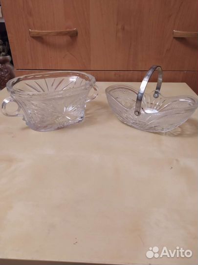 Хрусталь,салатница, графин СССР, ваза для фруктов
