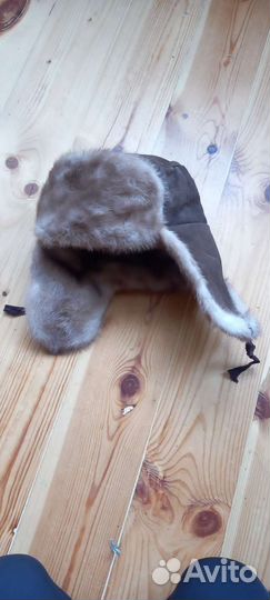 Шапка ушанка кожаная женская