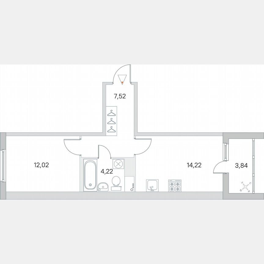 1-к. квартира, 39,9 м², 3/8 эт.