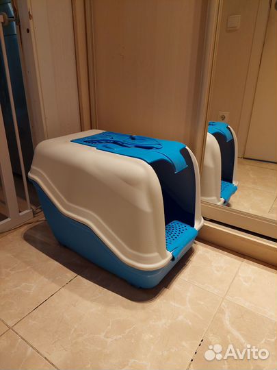 Закрытый лоток домик для кошек большой, туалет