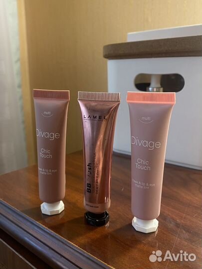 Тинты для губ и щёк divage, румяна lamel