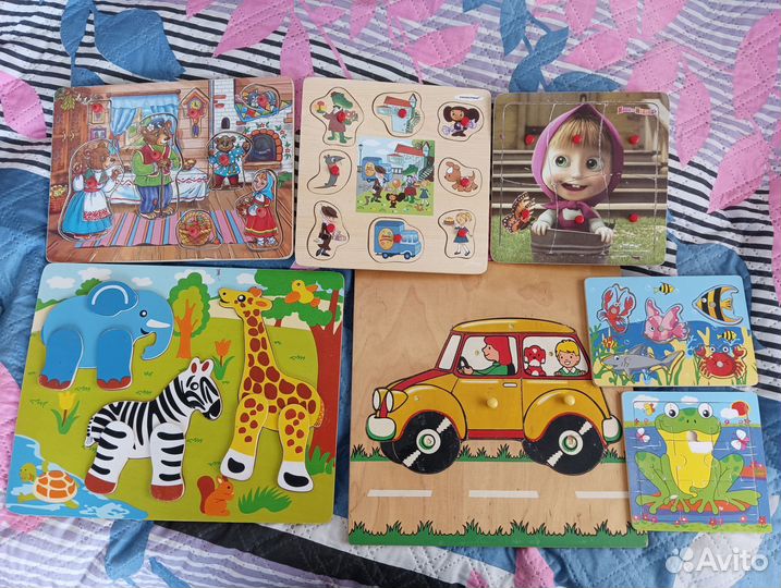 Деревянные пазлы, сортеры