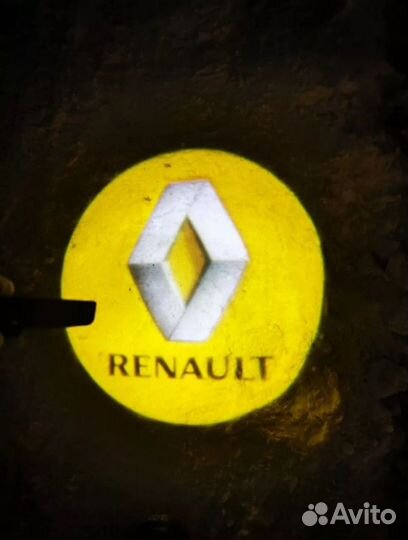 Проекция логотипа авто в двери 2 шт Рено/Renault