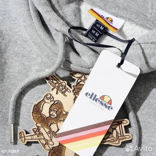 Худи ellesse С логотипом серый утепленный 52(L/XL)