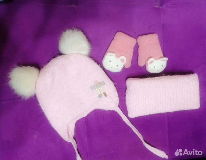 Комплект шапка и снуд для девочки