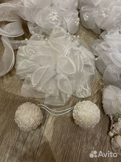 Банты для волос белые