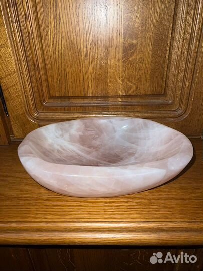 Шикарная большая чаша из розового кварца