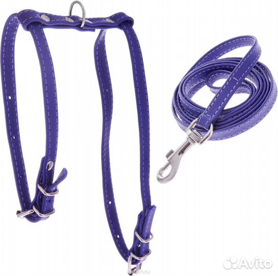 Шлейка с поводком натуральная кожа