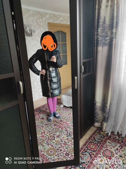 Пуховик кожанный