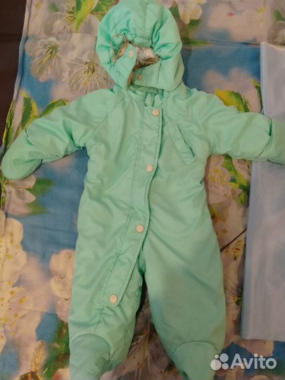 Вещи пакетом на мальчика-тёплые комбинезоны 68