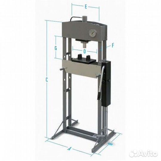 Пресс гидравлический ручной 30Т с пневмоприводом н